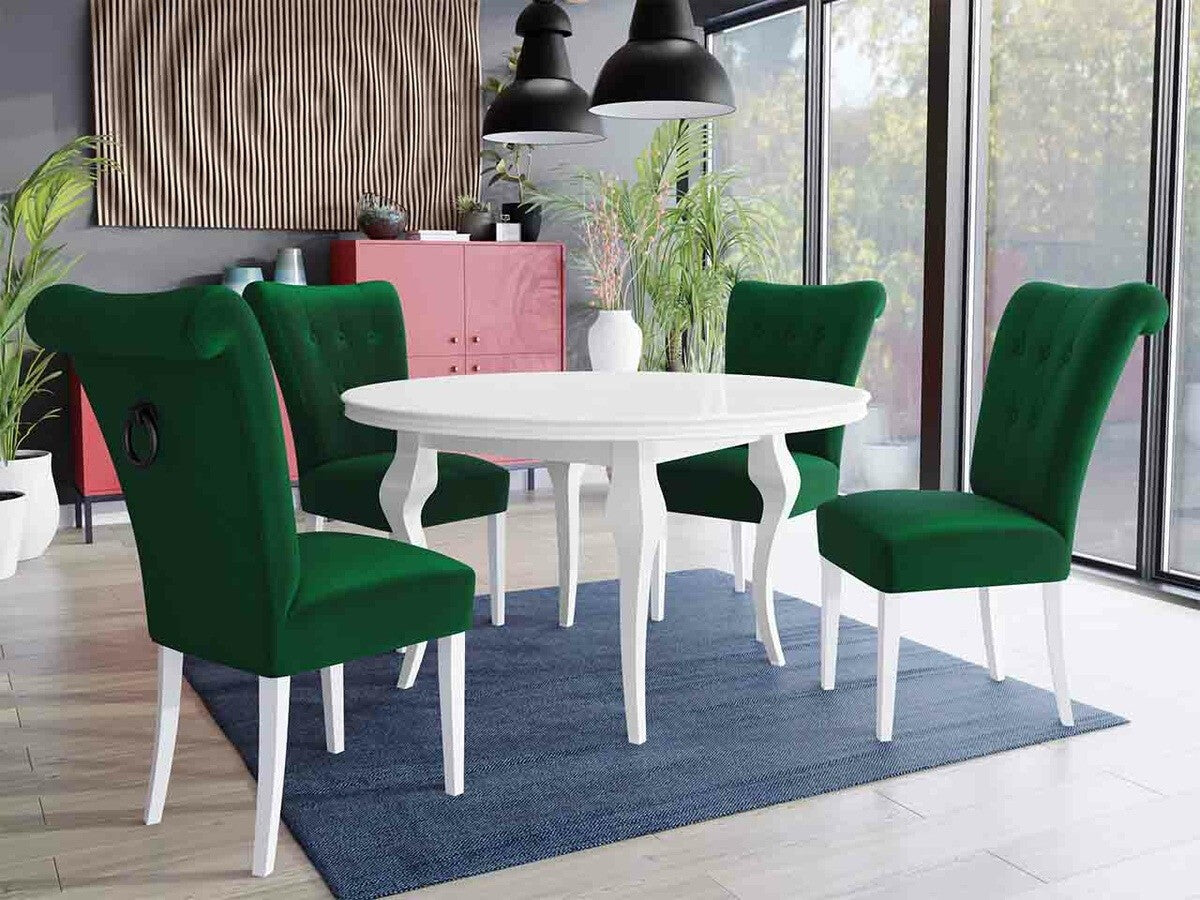 Szék S65 (ST65), Színes dekorációk: Fekete, Lábak színe: Fehér, Szín: Magic Velvet 2225