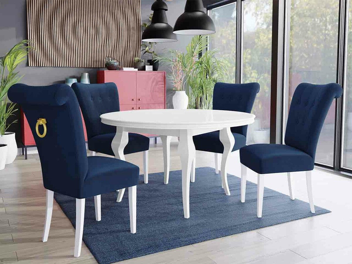 Szék S65 (ST65), Színes dekorációk: Aranysárga, Lábak színe: Fehér, Szín: Magic Velvet 2216