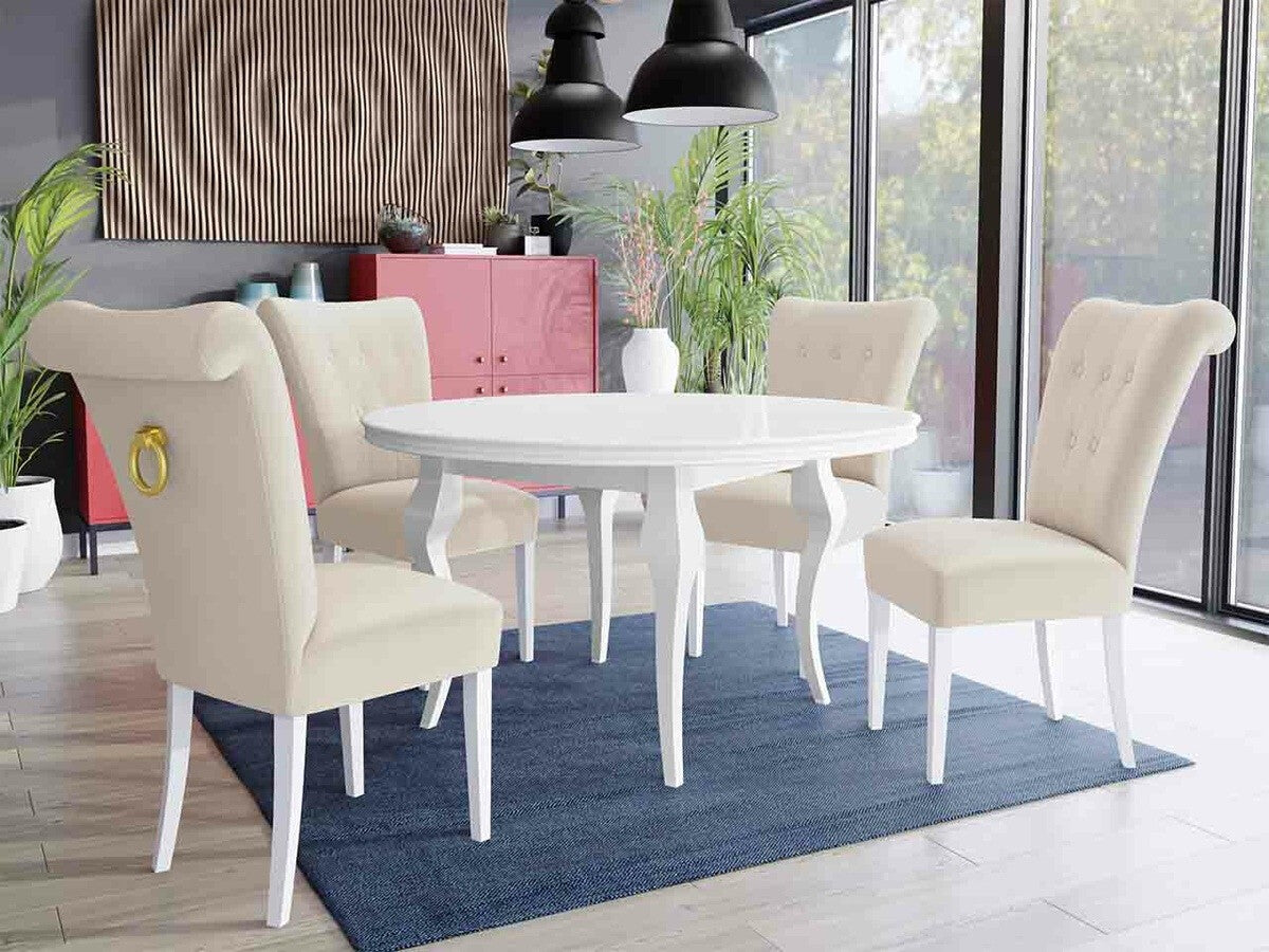 Szék S65 (ST65), Színes dekorációk: Aranysárga, Lábak színe: Fehér, Szín: Magic Velvet 2250