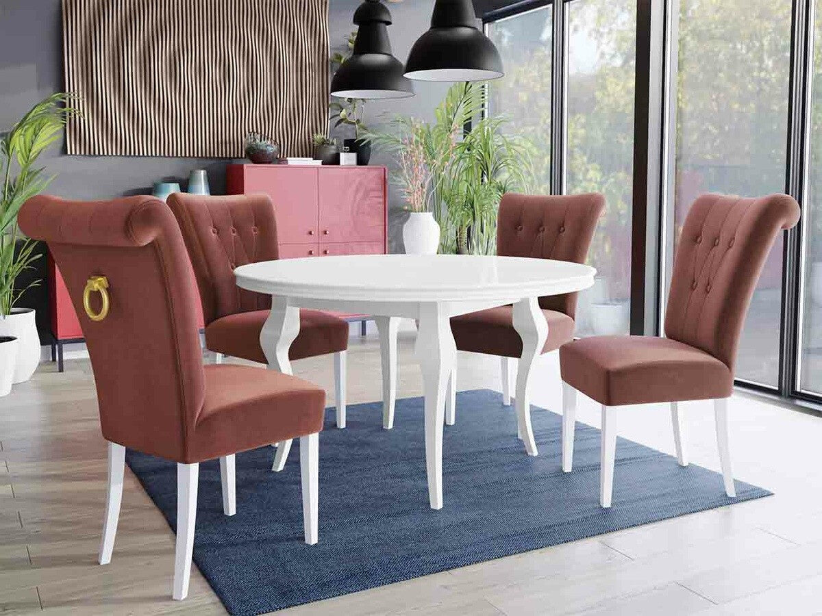 Szék S65 (ST65), Színes dekorációk: Aranysárga, Lábak színe: Fehér, Szín: Magic Velvet 2258