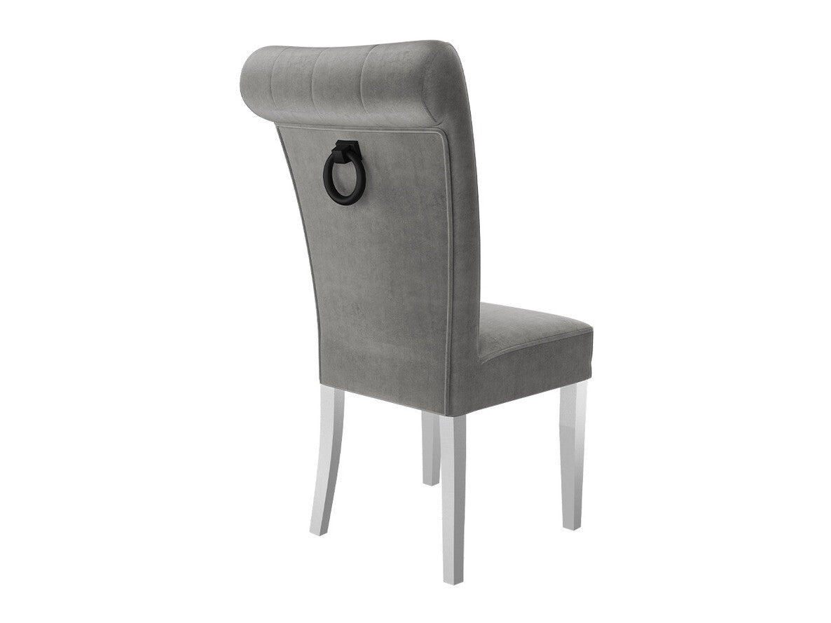 Étkezőgarnitúra Zestaw 10 4xS65 LARA FI, Színes dekorációk: Fekete, Szék színe: Fehér + Magic Velvet 2217