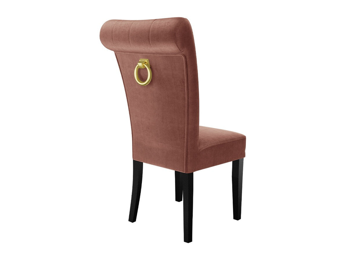 Étkezőgarnitúra Zestaw 10 4xS65 LARA FI, Színes dekorációk: Aranysárga, Szék színe: Fekete + Magic Velvet 2258