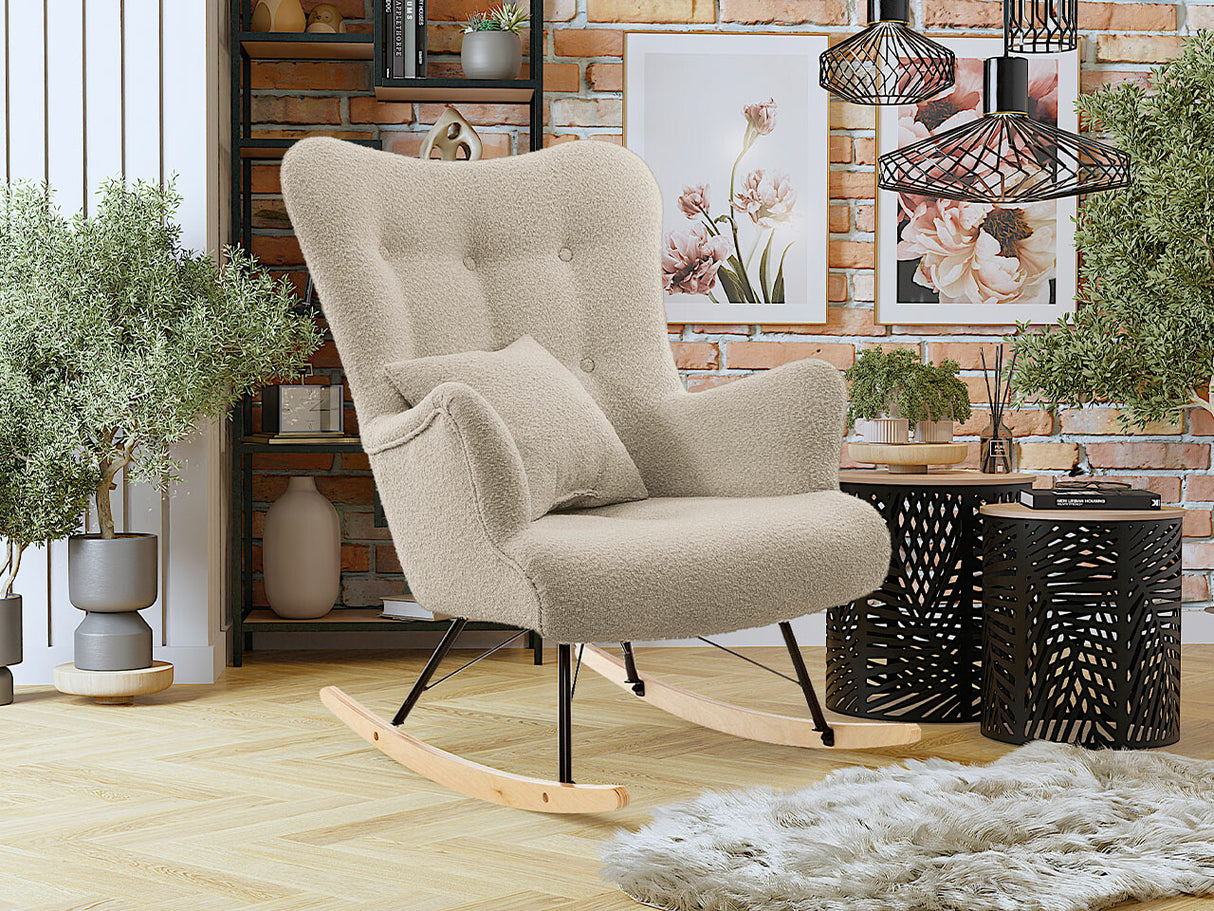 Hintaszék SKANDYNAWSKI BUJANY - BOUCLE, Szín: Baloo 2074