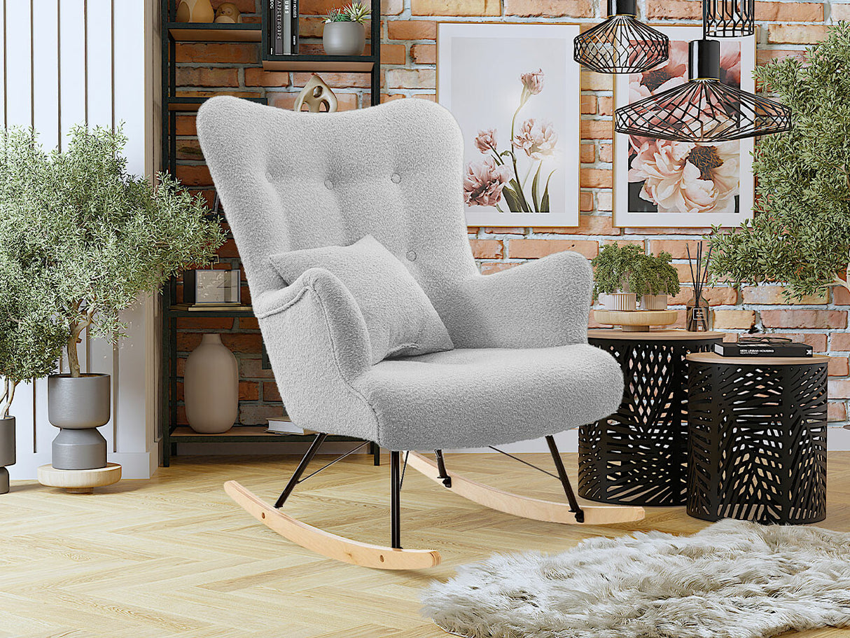 Hintaszék SKANDYNAWSKI BUJANY - BOUCLE, Szín: Baloo 2085