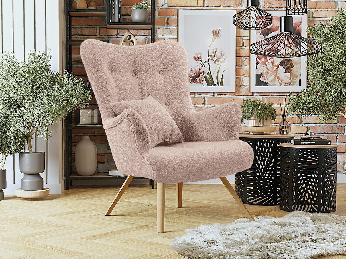 Fotel SKANDYNAWSKI NA NÓŻKACH BOUCLE Boucle, Szín: Baloo 2072