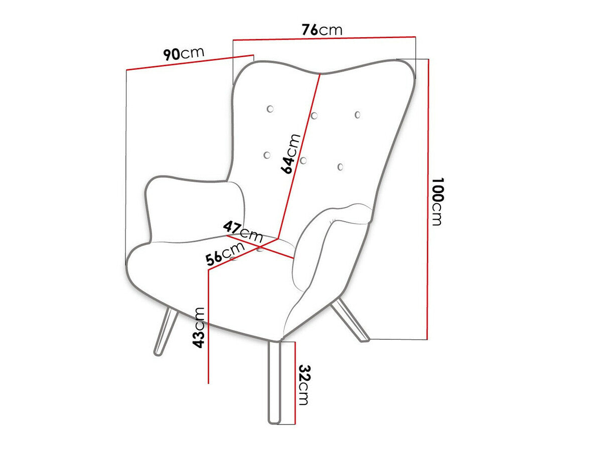Fotel SKANDYNAWSKI NA NÓŻKACH BOUCLE Boucle, Szín: Baloo 2074