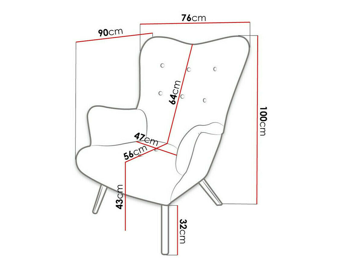 Fotel SKANDYNAWSKI NA NÓŻKACH BOUCLE Boucle, Szín: Baloo 2085