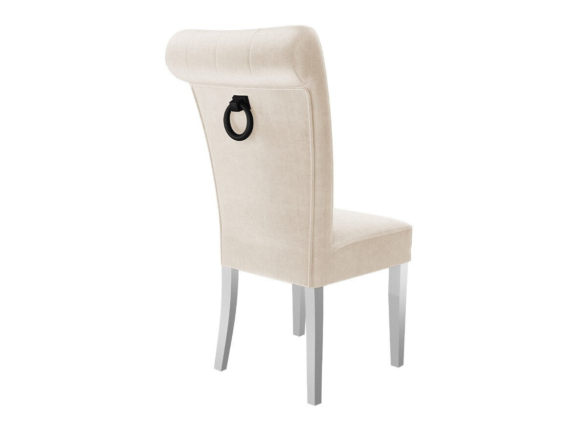 Étkezőgarnitúra Zestaw 10 4xS65 LARA FI, Színes dekorációk: Fekete, Szék színe: Fehér + Magic Velvet 2250