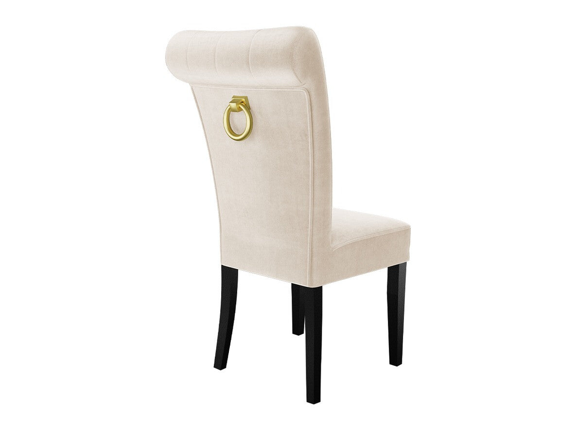 Étkezőgarnitúra Zestaw 10 4xS65 LARA FI, Színes dekorációk: Aranysárga, Szék színe: Fekete + Magic Velvet 2250