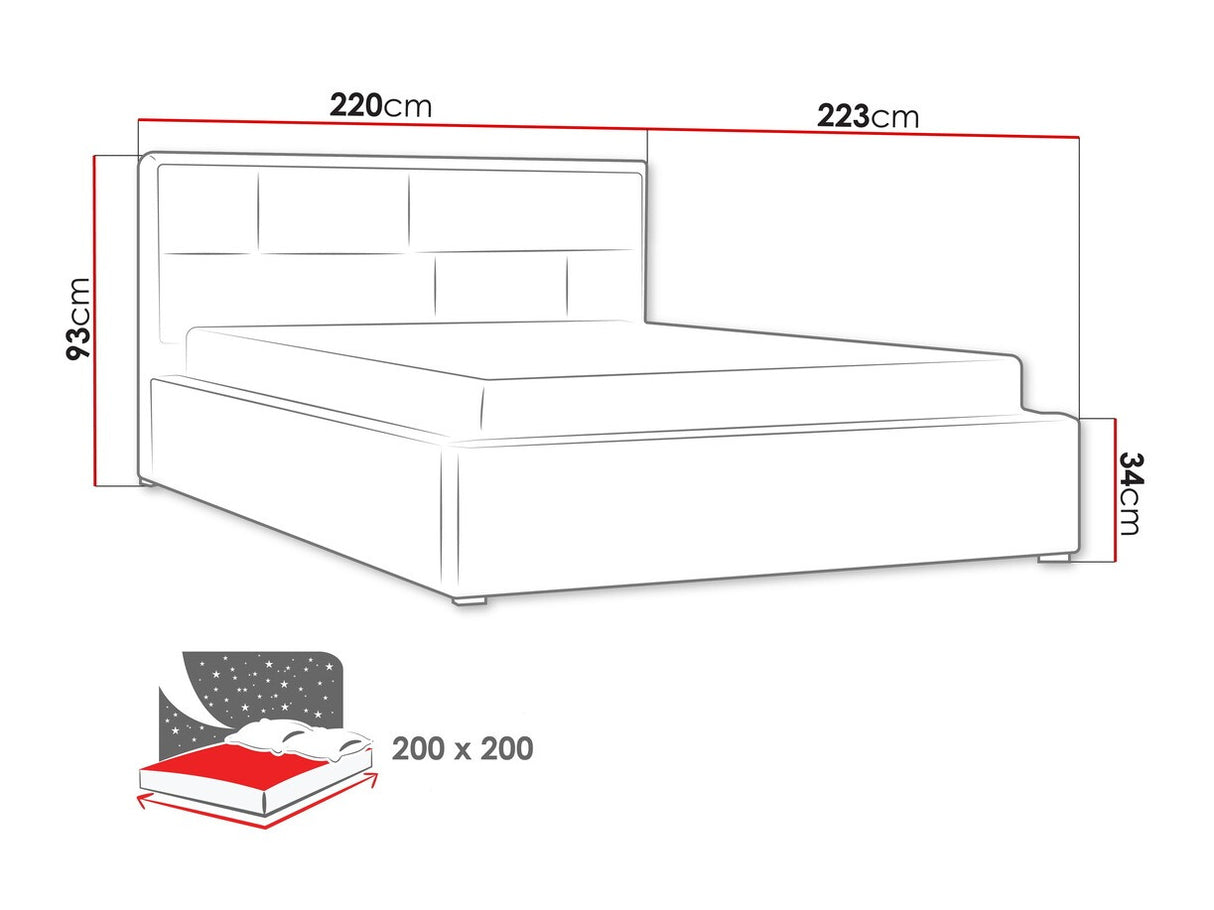 Ágy Deco (Nido) II, Alvó felület mérete: 200 x 200 cm, Szín: Victoria 14 869