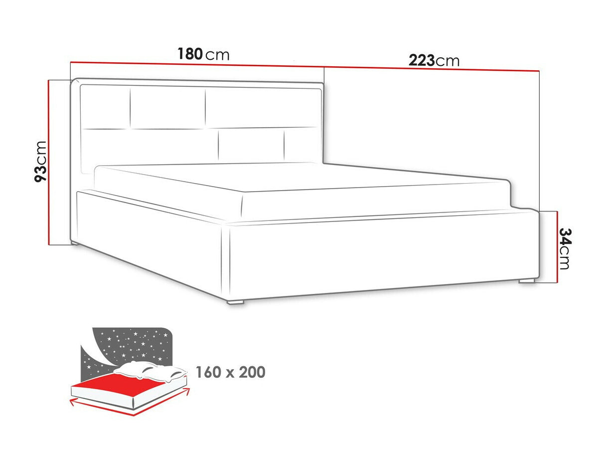 Ágy Deco (Nido) II, Alvó felület mérete 160 x 200 cm, Szín: Victoria 14 867