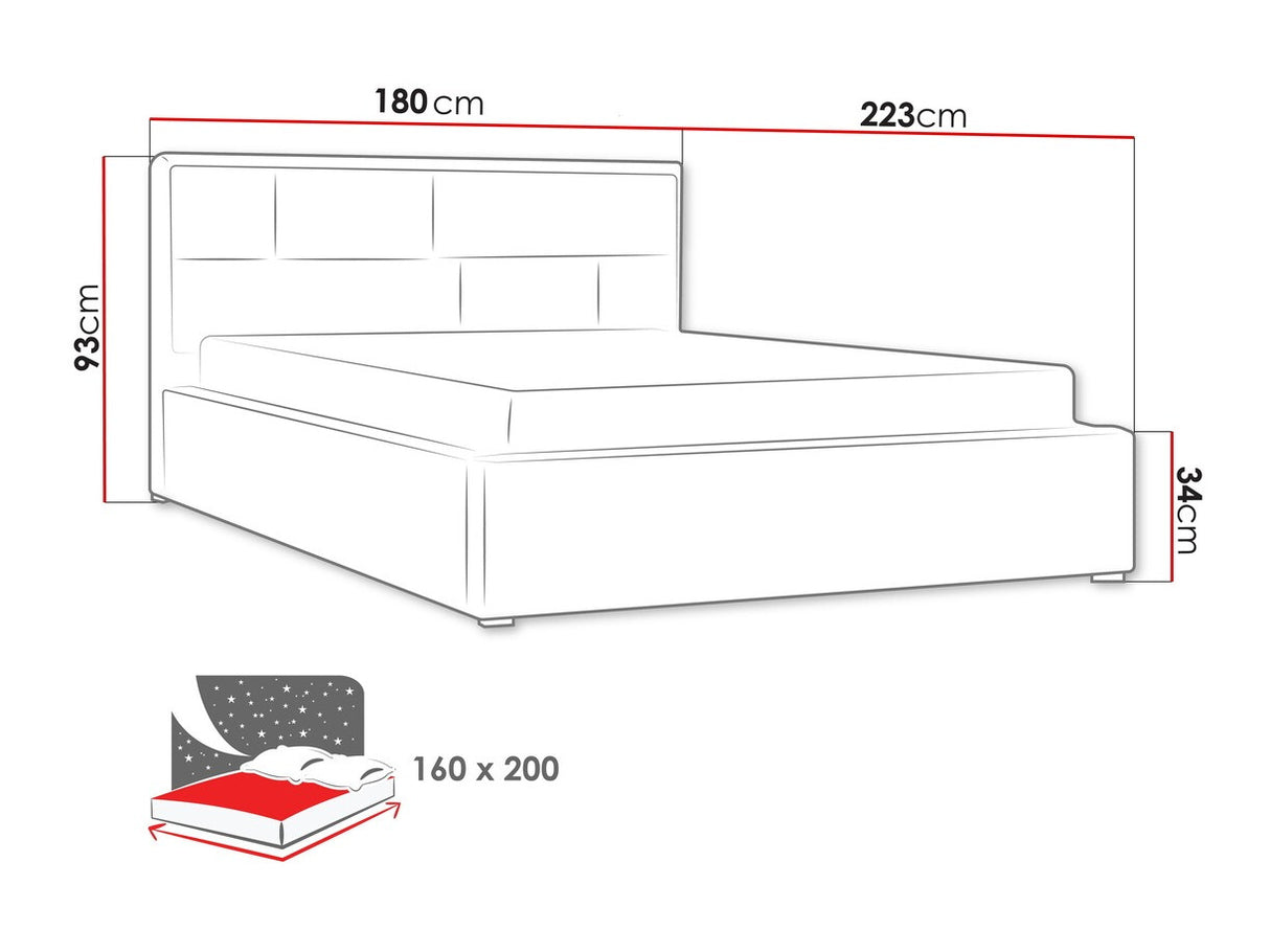 Ágy Deco (Nido) II, Alvó felület mérete: 160 x 200 cm, Szín: Victoria 14 864