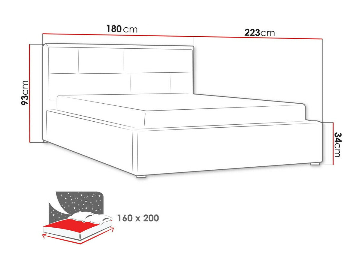 Ágy Deco (Nido) II, Alvó felület mérete: 160 x 200 cm, Szín: Victoria 14 866