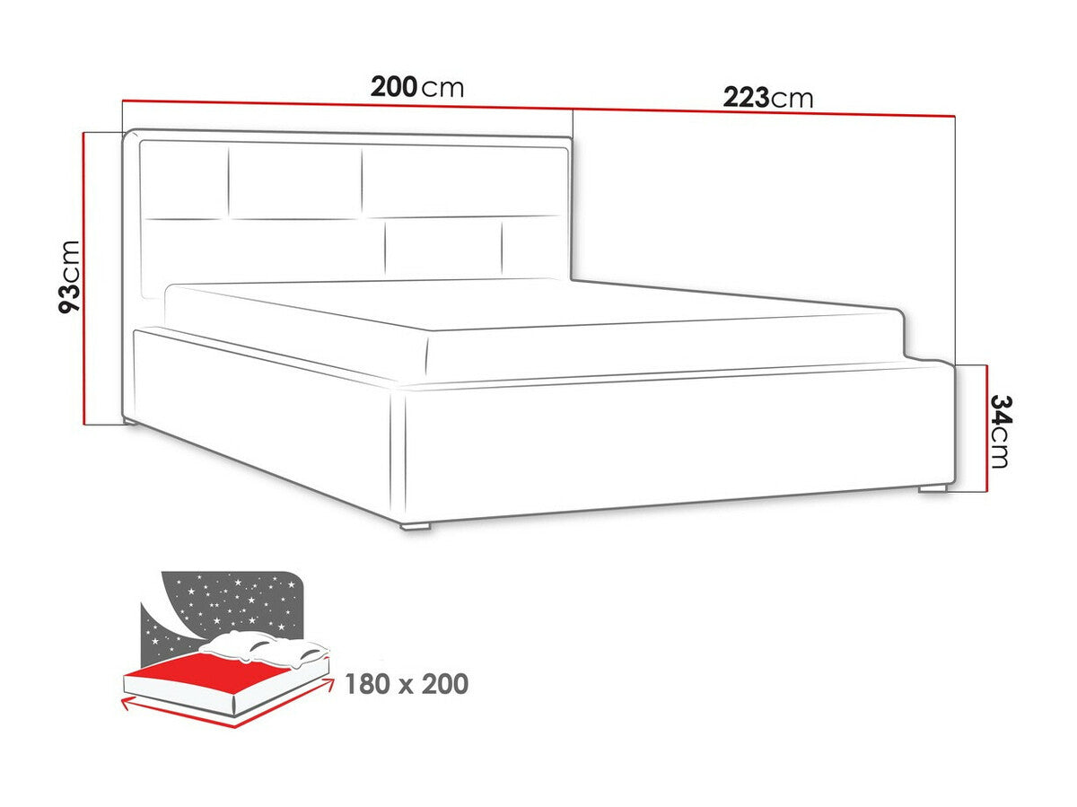 Ágy Deco (Nido) II, Alvó felület mérete: 180 x 200 cm, Szín: Victoria 14 853