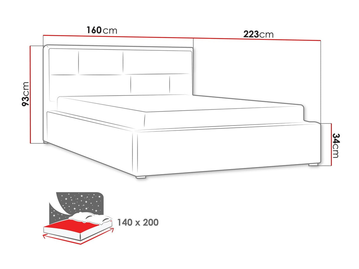 Ágy Deco (Nido) II, Alvó felület mérete: 140 x 200 cm, Szín: Victoria 14 867