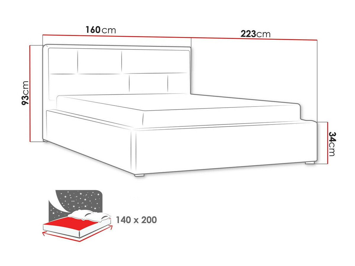 Ágy Deco (Nido) II, Alvó felület mérete: 140 x 200 cm, Szín: Victoria 14 863
