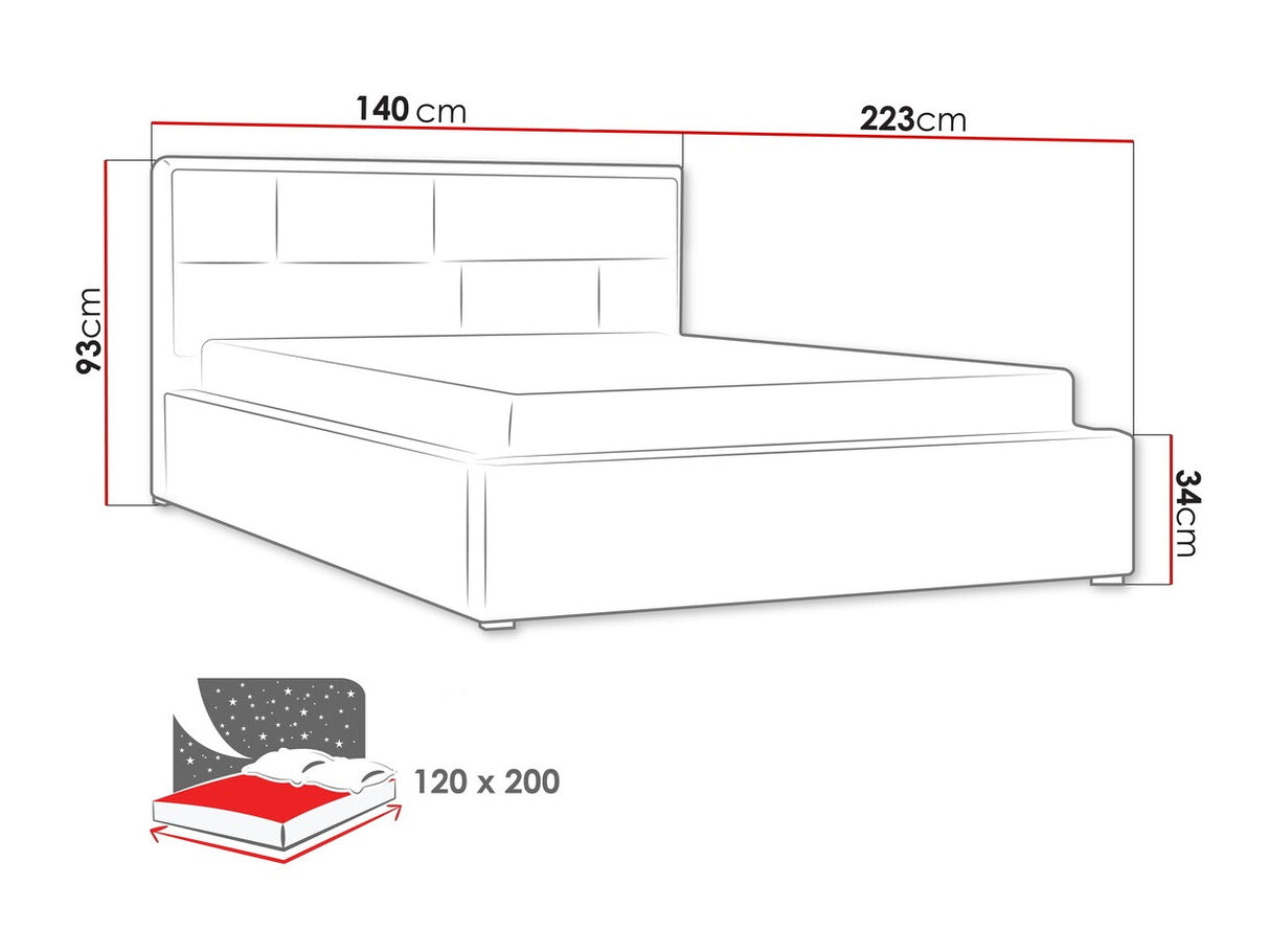 Ágy Deco (Nido) II, Alvó felület mérete: 120 x 200 cm, Szín: Victoria 14 867