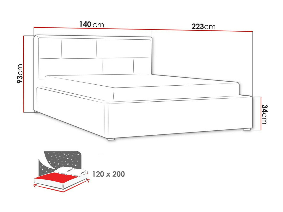 Ágy Deco (Nido) II, Alvó felület mérete: 120 x 200 cm, Szín: Victoria 14 866