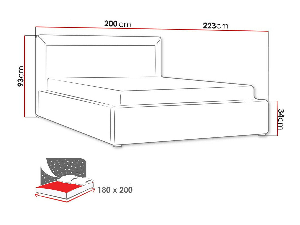 Ágy Moden (Koay) II, Alvó felület mérete: 180 x 200 cm, Szín: Malmo 13 376