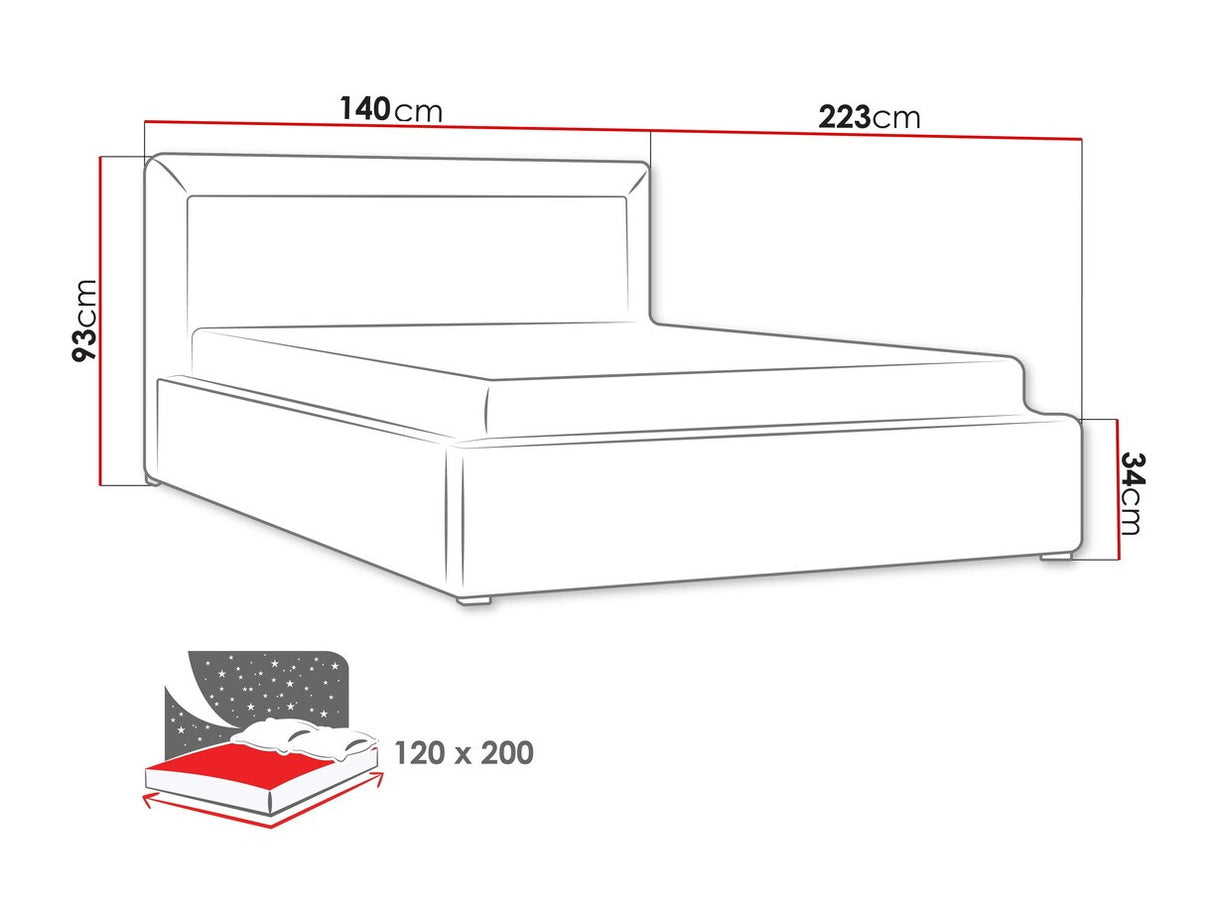 Ágy Moden (Koay) II, Alvó felület mérete: 120 x 200 cm, Szín: Malmo 13 376