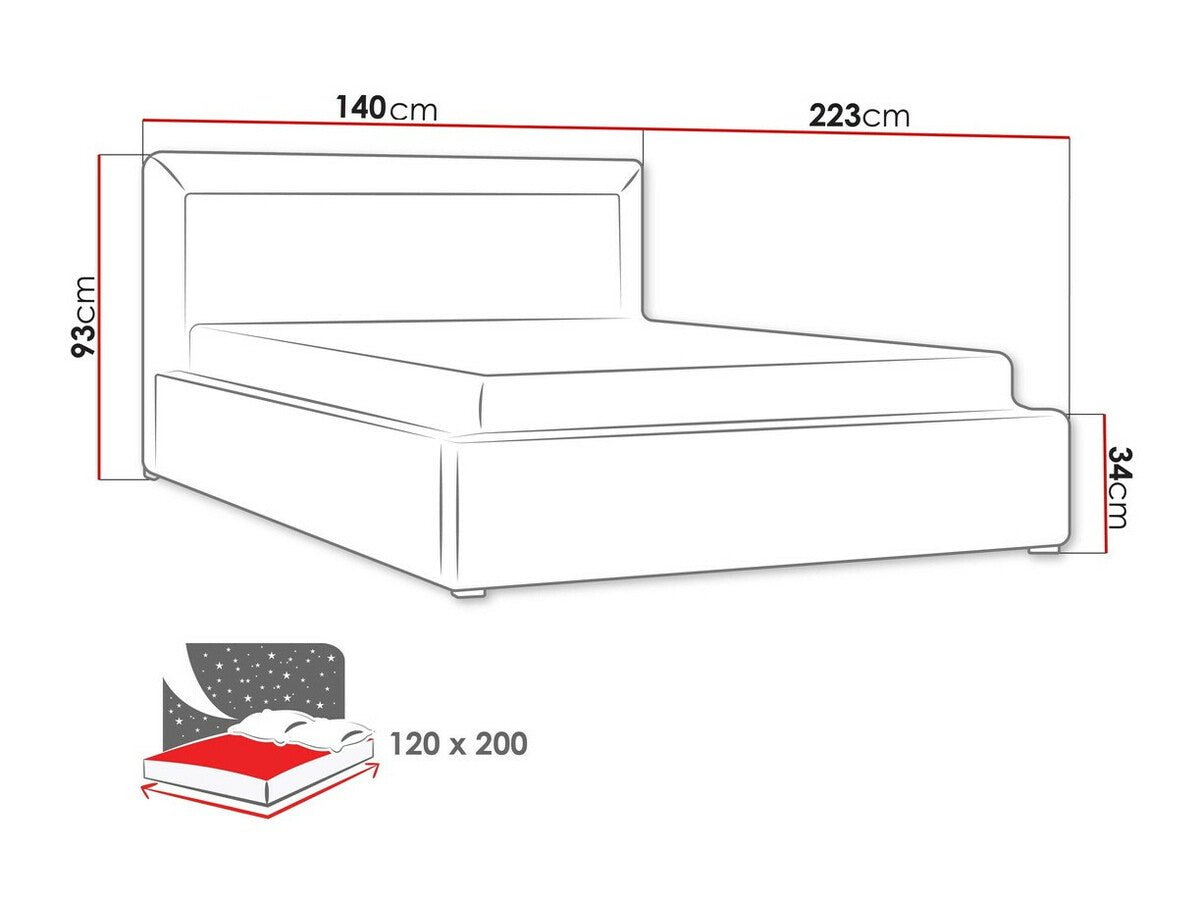 Ágy Moden (Koay) II, Alvó felület mérete: 120 x 200 cm, Szín: Malmo 13 380