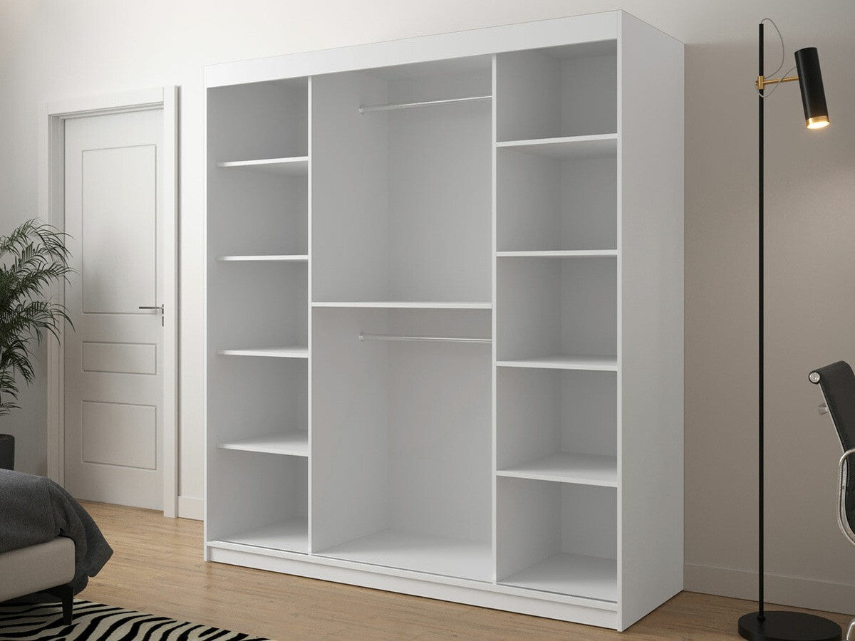 Gardróbszekrény 180 Jodełka 2 (Ratintu), Szín: Fekete + Artisan tölgy, Fiókok: Nem