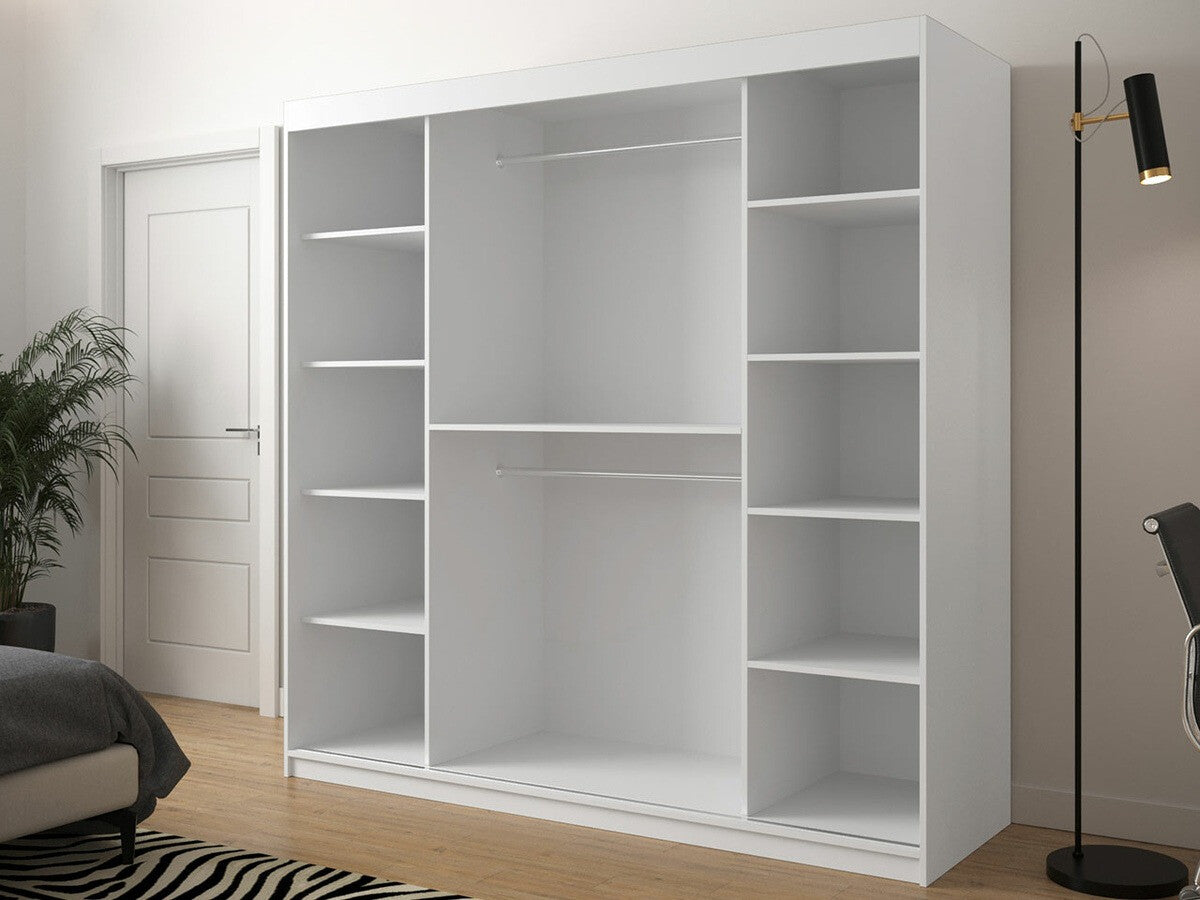 Gardróbszekrény 200 Jodełka 1 (Ratintu), Szín: Artisan tölgy + Fekete, Fiókok: Nem