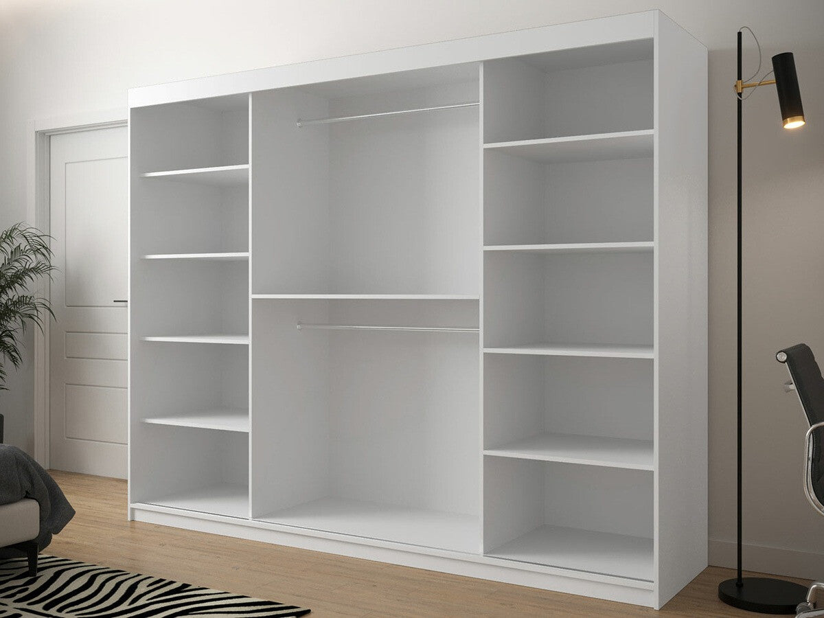 Gardróbszekrény 250 Jodełka 2 (Ratintu), Szín: Fekete + Artisan tölgy, Fiókok: Nem