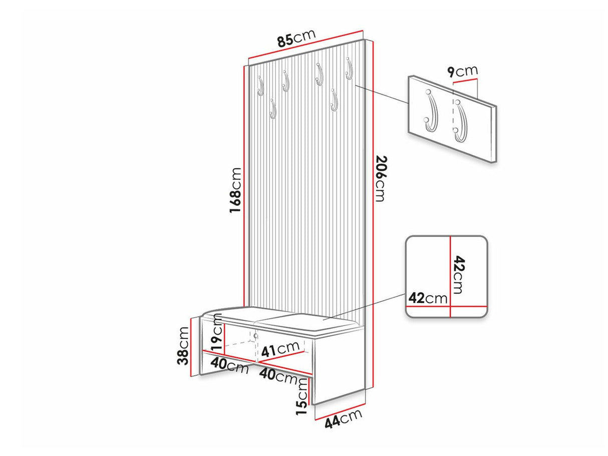 Előszoba garnitúra Balma IV (Esmoltis), Szín: Artisan tölgy + Manila 11