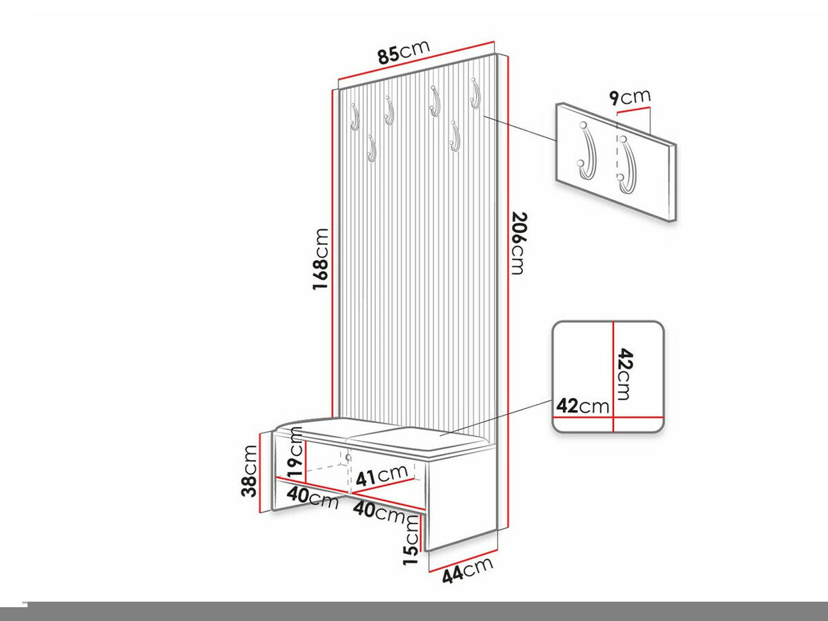 Előszoba garnitúra Balma IV (Esmoltis), Szín: Artisan tölgy + Manila 02