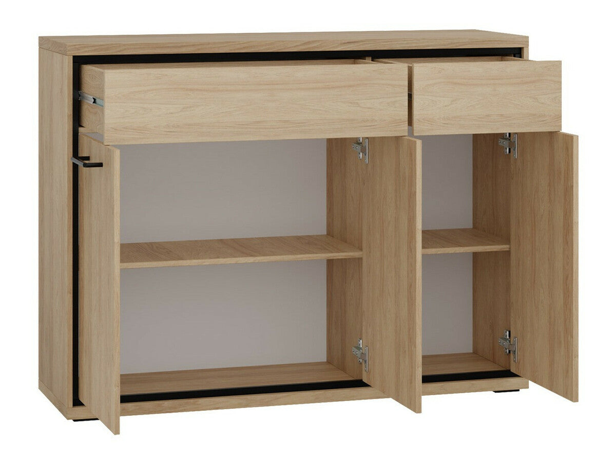 Komód MEDIOLAN 07 (Sarged SR07), Szín: Fényes fa, Led világítás: Nem, Lábak: Igen