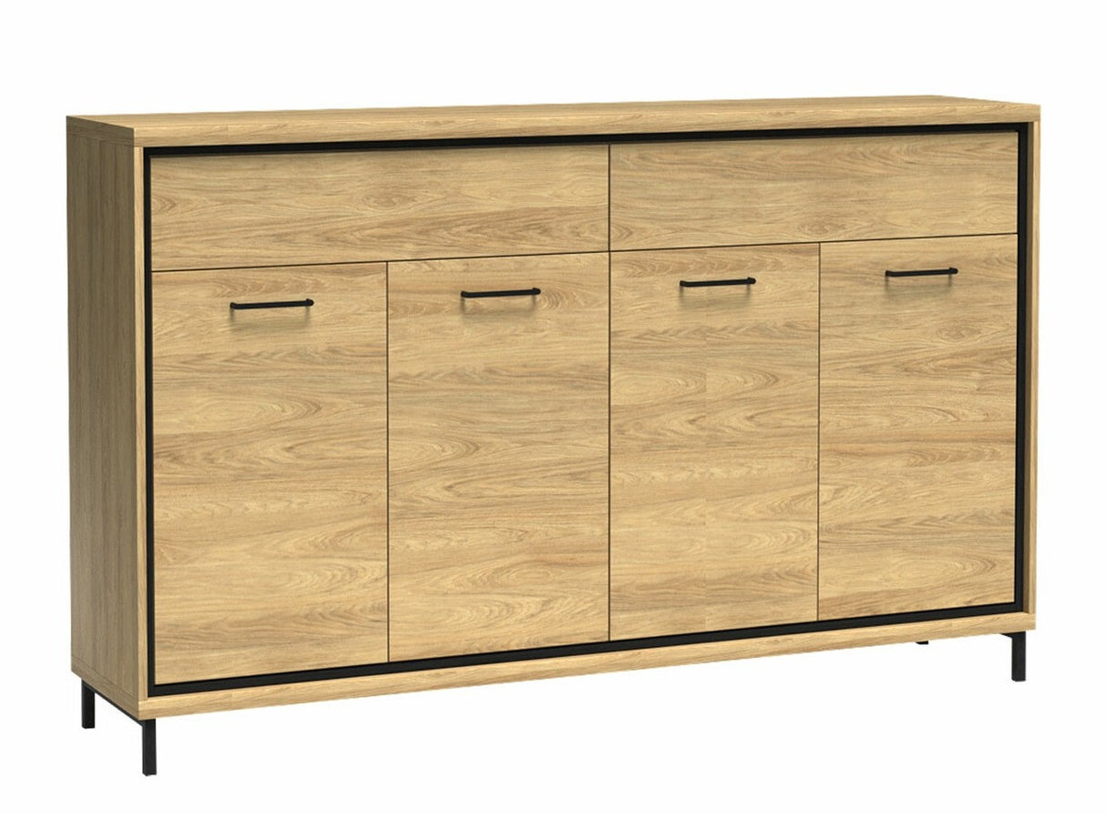 Komód MEDIOLAN 08 (Sarged SR08), Szín: Fényes fa, Led világítás: Nem, Lábak: Igen