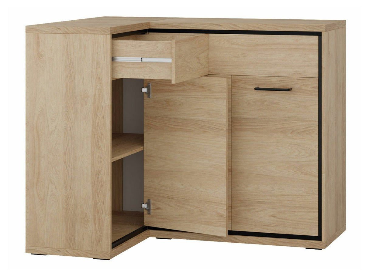 Sarok komód MEDIOLAN 15 O (Sarged SR15 O), Szín: Fényes fa, Led világítás: Nem, Lábak: Nem