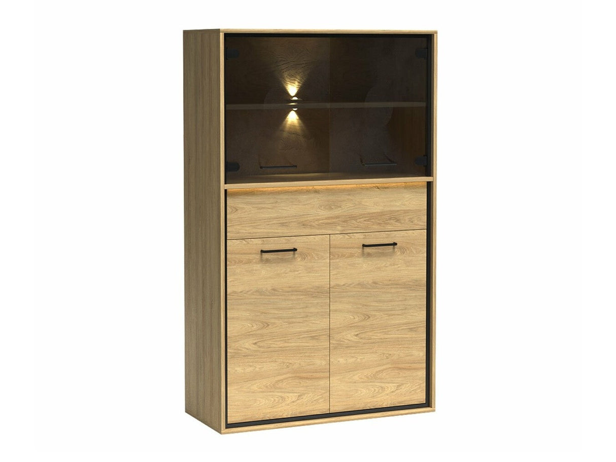 Könyvespolc Mediolan 05 (Sarged SR05), Szín: Fényes fa, Led világítás: Igen