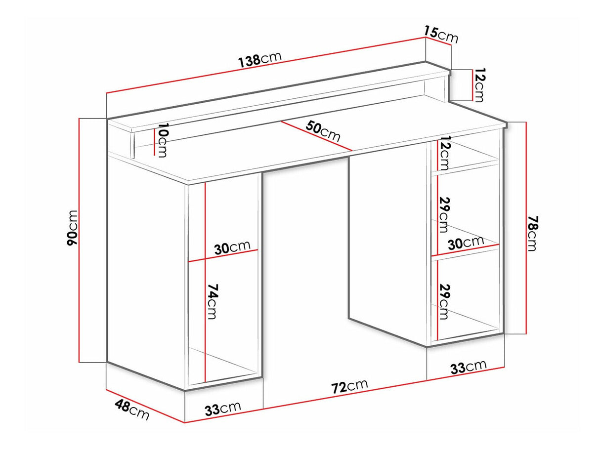 Gamer asztal GAMER 1 (Enurento 1) (Fekete)