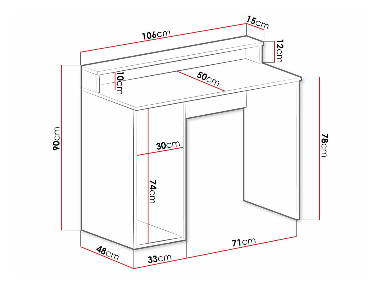 Gamer asztal GAMER 2 (Enurento 2) (Fehér)