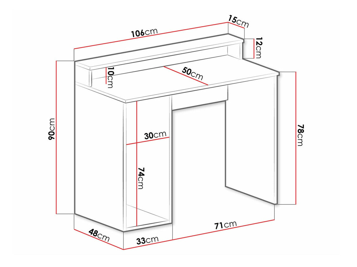 Gamer asztal GAMER 2 (Enurento 2) (Fekete)