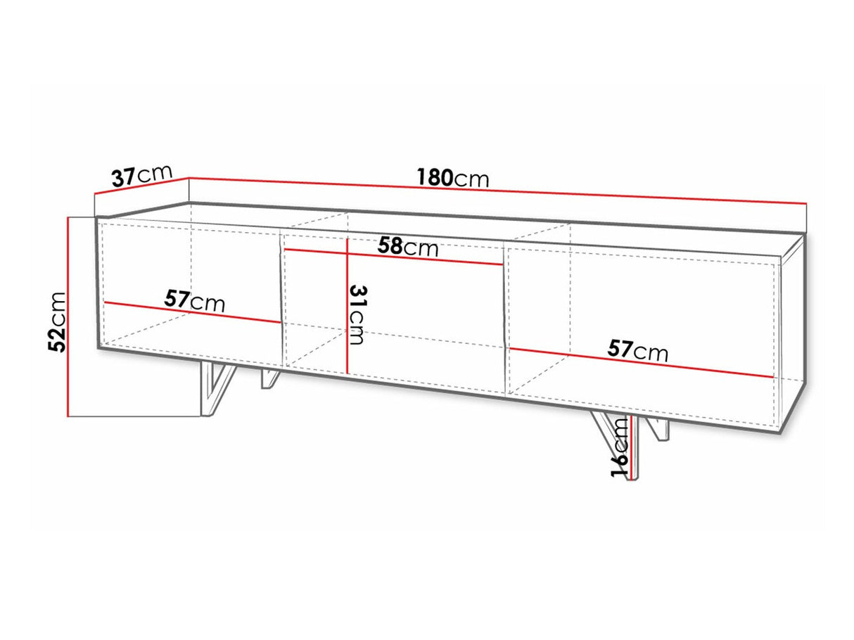 TV-állvány 180 RADOM 01 (Nivotis 01), Szín: Fehér + Fényes fehér