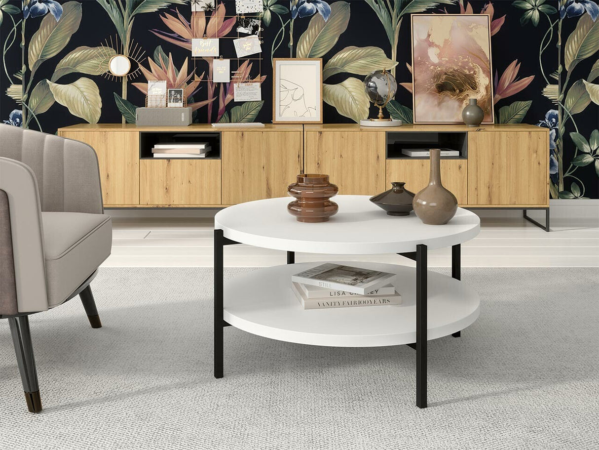 Dohányzóasztal SIGMA B01 (Batasu B02), Szín: Fehér + Fekete