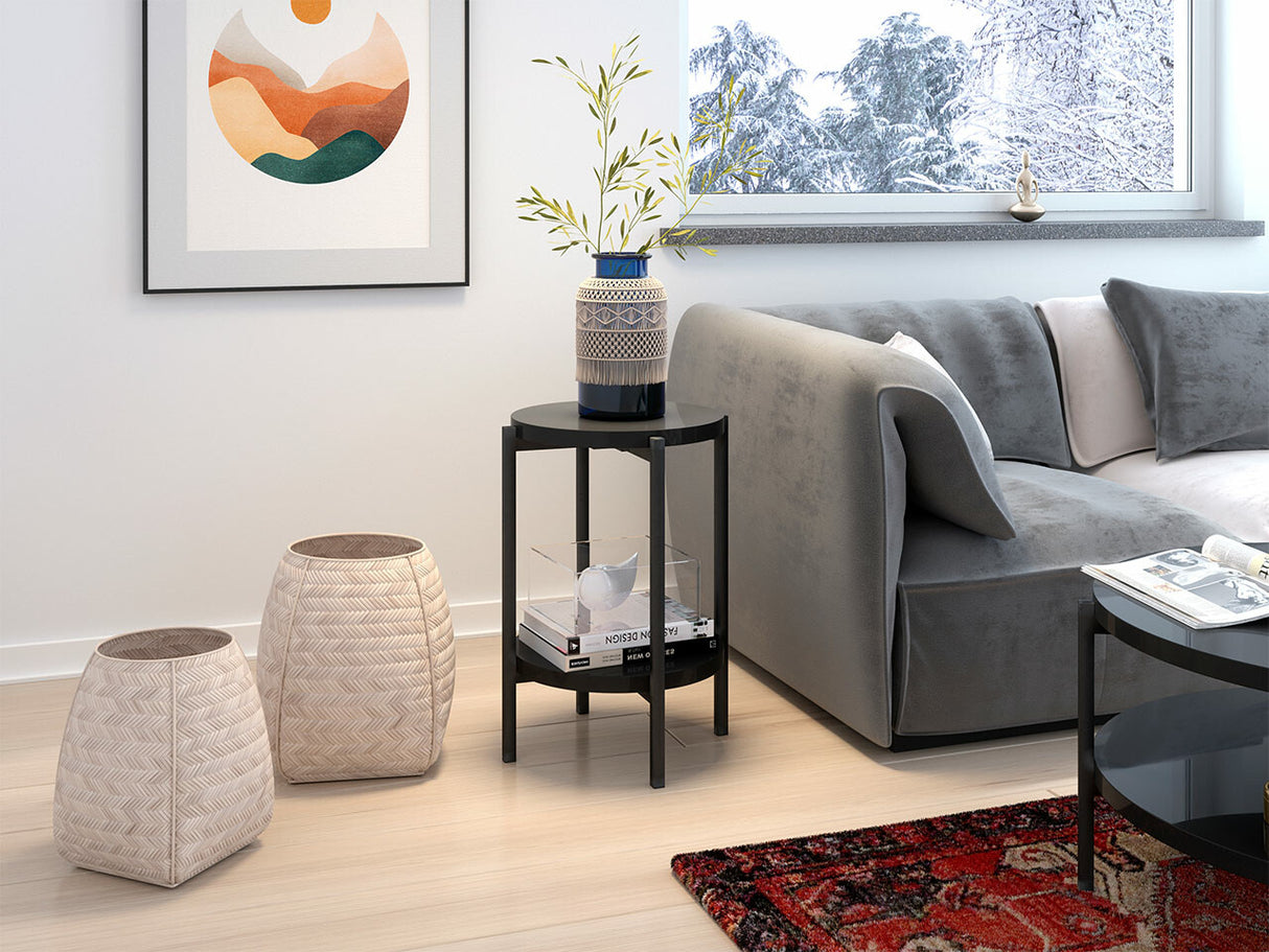 Kisasztal SIGMA D01 (Batasu D02), Szín: Fényes fekete + Fekete