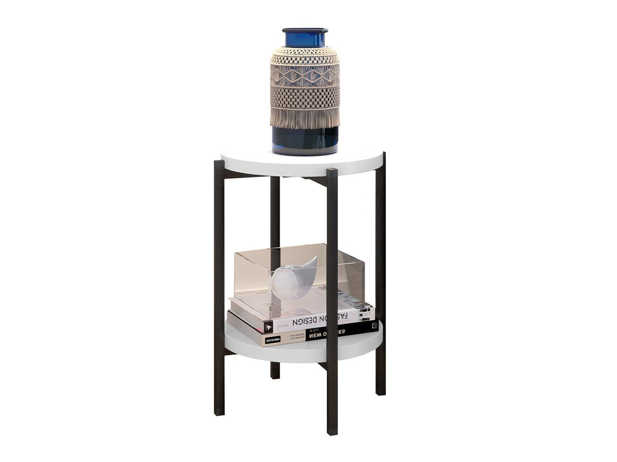 Kisasztal SIGMA D01 (Batasu D02), Szín: Fényes fehér + Fekete