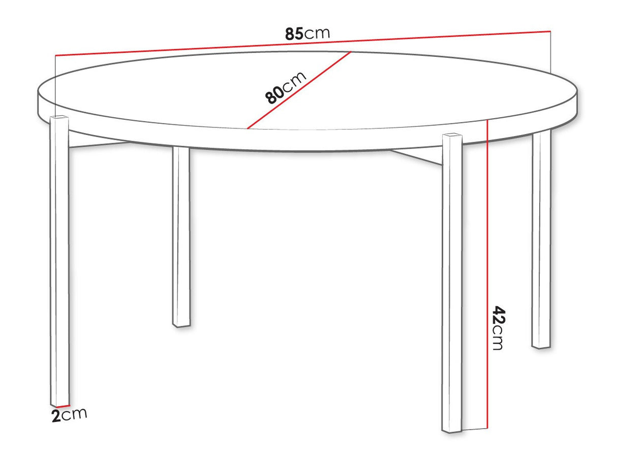 Dohányzóasztal SIGMA A02 Captains (Batasu A01), Szín: Artisan tölgy + Fekete