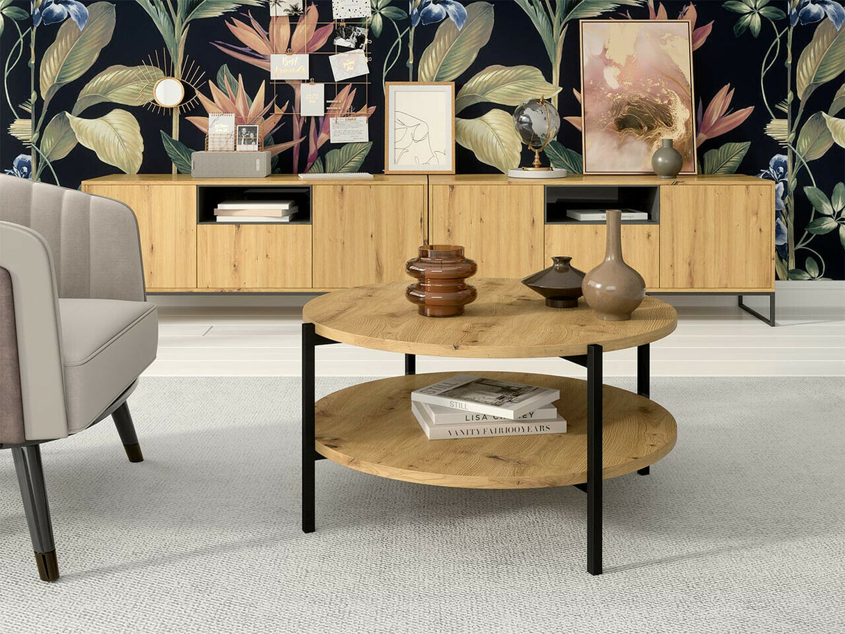 Dohányzóasztal SIGMA B02, Szín: Artisan tölgy + Fekete