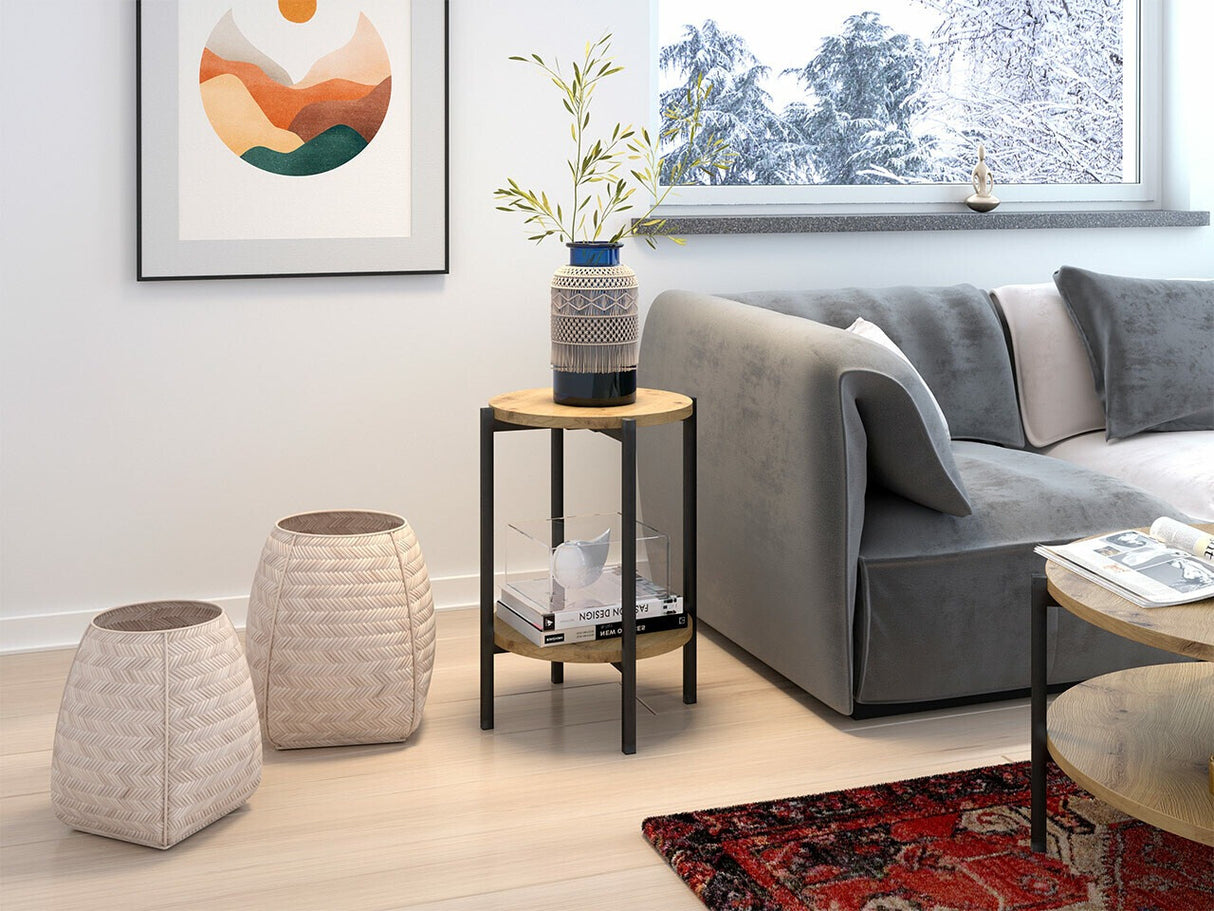 Kisasztal SIGMA D02, Szín: Artisan tölgy + Fekete