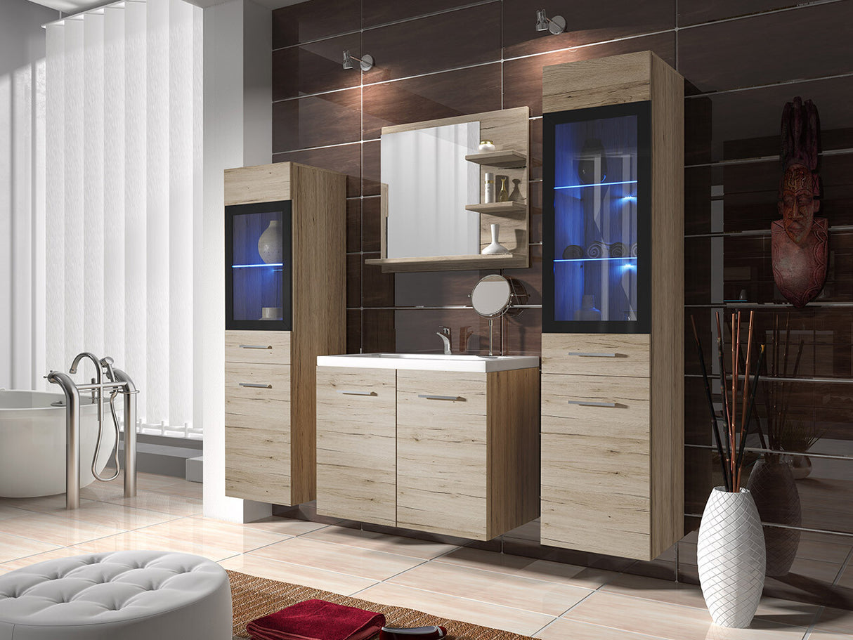 Fürdőszoba garnitúra MADRIT I, Szín: San remo tölgy, Led világítás: Igen RGB