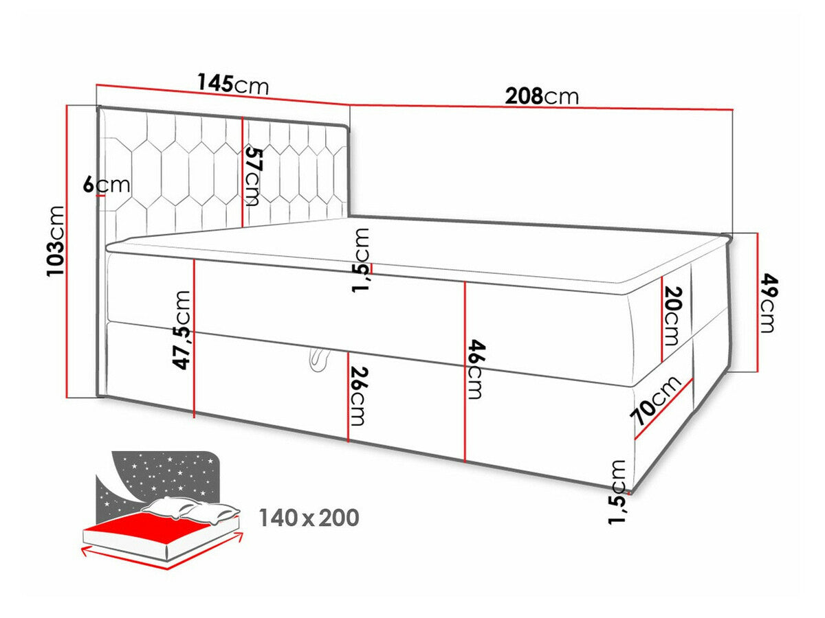 Kontinentális ágy Top M24 (Borneo M24), Szín: Fresh 8, Alvó felület mérete: 140 x 200 cm