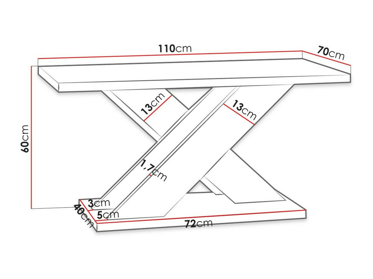 Dohányzóasztal Xao (Dulcato), Szín: Szürke + Fehér