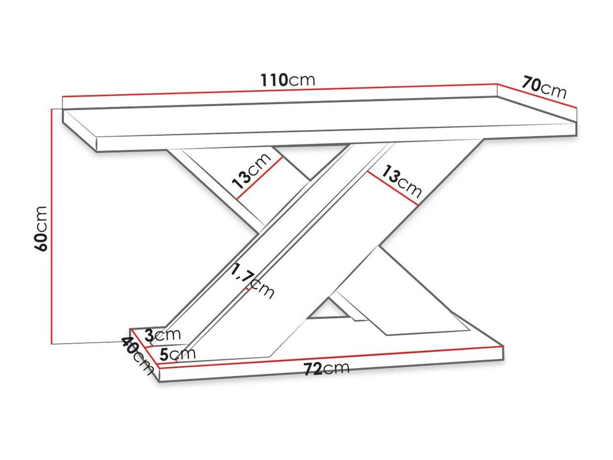 Dohányzóasztal Xao (Dulcato), Szín: Artisan tölgy + Fekete
