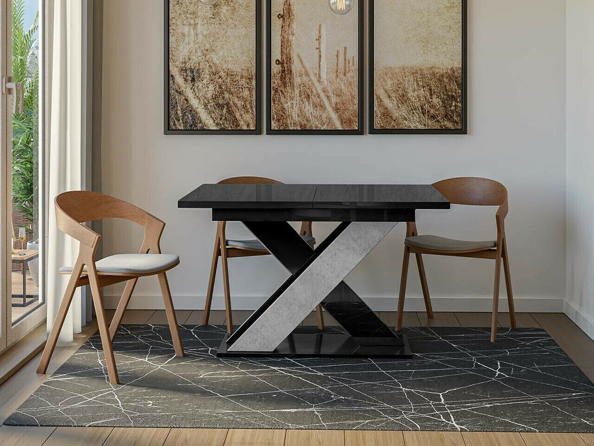 Asztal Xao (Dulcato), Szín: Fényes fekete + Beton