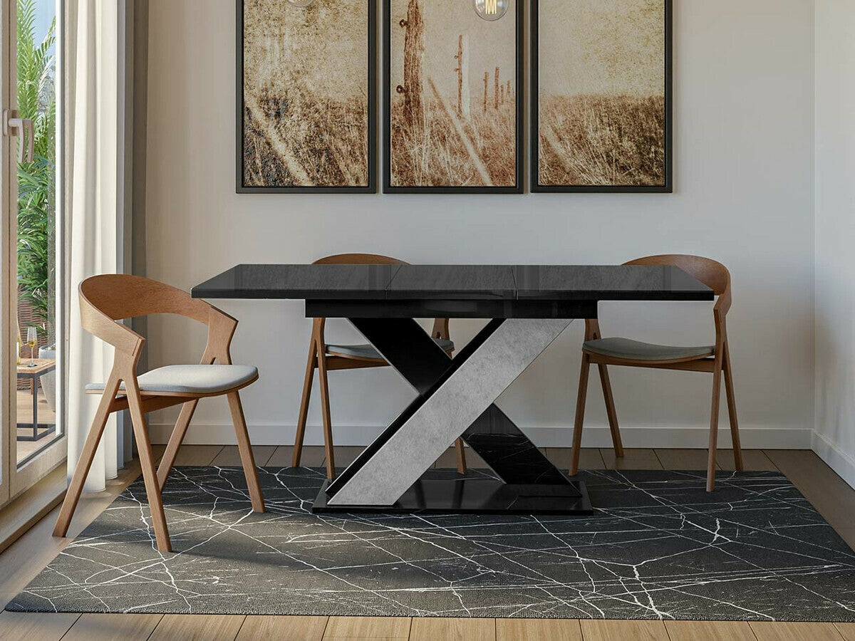 Asztal Xao (Dulcato), Szín: Fényes fekete + Beton